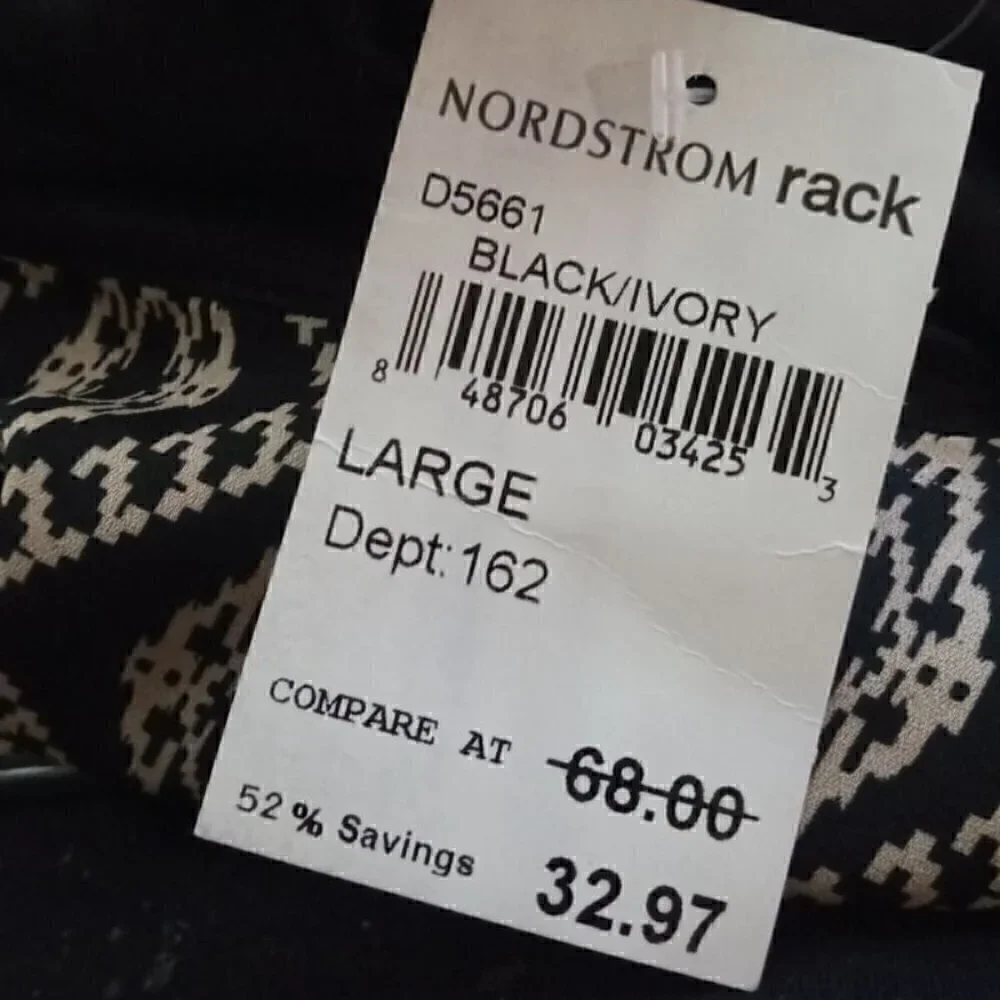 Everleigh Black & Cream Damask Dress - L - Picture 6 of 7